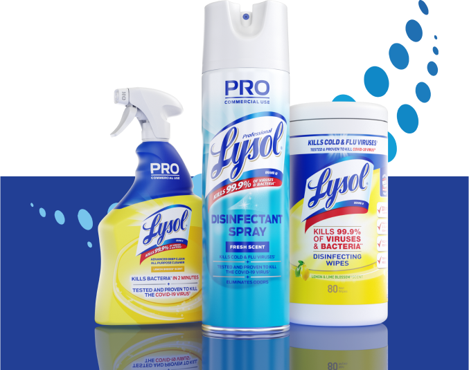 Lineup of Lysol Products